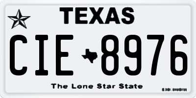 TX license plate CIE8976