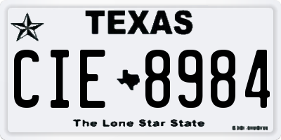 TX license plate CIE8984