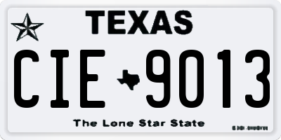 TX license plate CIE9013