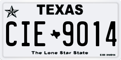 TX license plate CIE9014