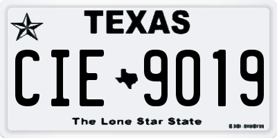 TX license plate CIE9019