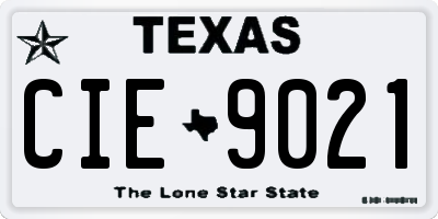 TX license plate CIE9021