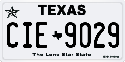 TX license plate CIE9029