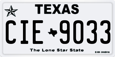 TX license plate CIE9033