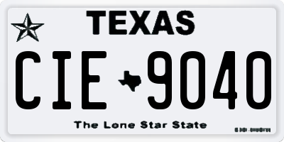 TX license plate CIE9040