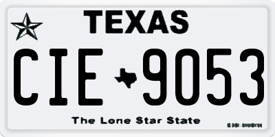 TX license plate CIE9053