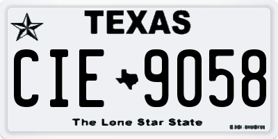 TX license plate CIE9058