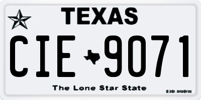 TX license plate CIE9071