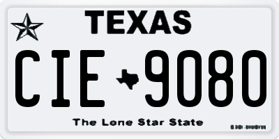 TX license plate CIE9080