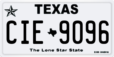 TX license plate CIE9096