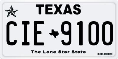 TX license plate CIE9100