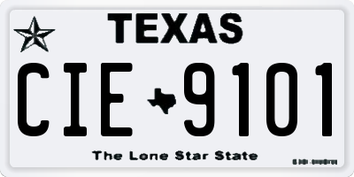 TX license plate CIE9101