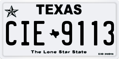 TX license plate CIE9113