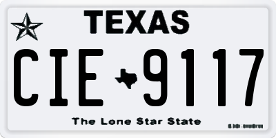 TX license plate CIE9117