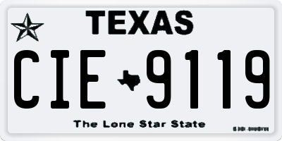 TX license plate CIE9119
