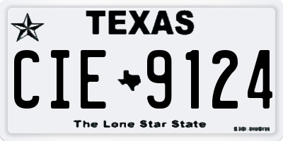 TX license plate CIE9124
