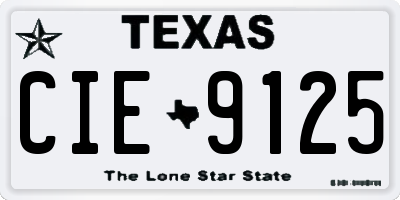 TX license plate CIE9125