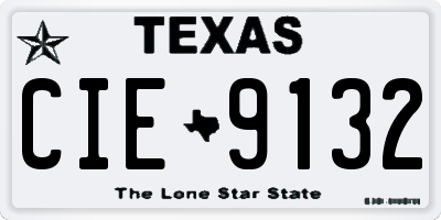 TX license plate CIE9132
