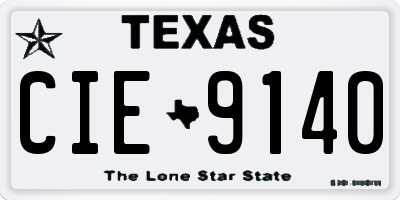TX license plate CIE9140