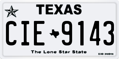 TX license plate CIE9143