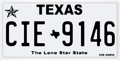 TX license plate CIE9146