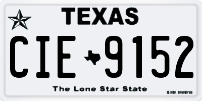 TX license plate CIE9152