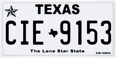 TX license plate CIE9153