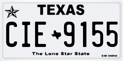 TX license plate CIE9155