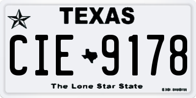 TX license plate CIE9178