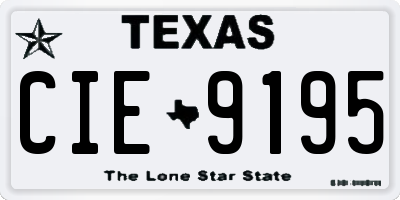 TX license plate CIE9195