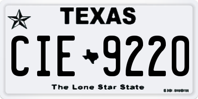 TX license plate CIE9220