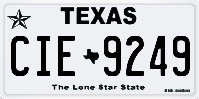 TX license plate CIE9249