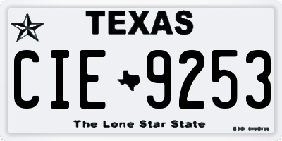TX license plate CIE9253