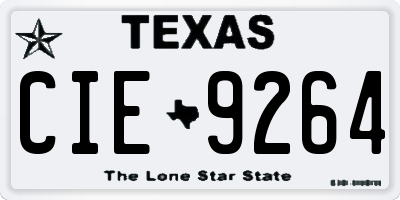 TX license plate CIE9264