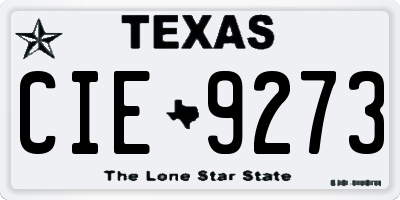 TX license plate CIE9273