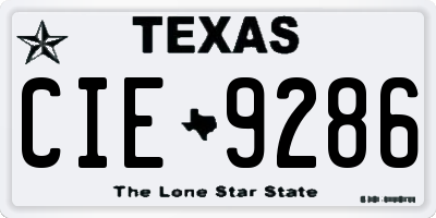 TX license plate CIE9286