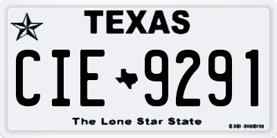 TX license plate CIE9291