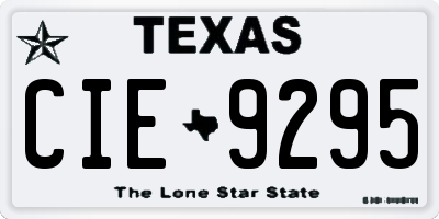 TX license plate CIE9295