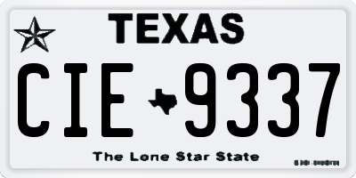 TX license plate CIE9337