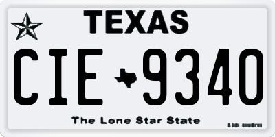 TX license plate CIE9340