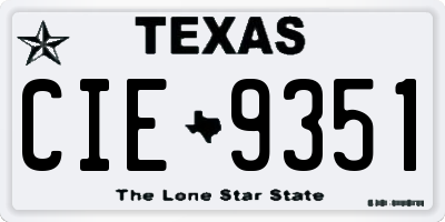 TX license plate CIE9351