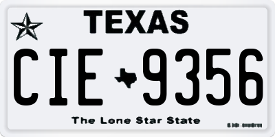 TX license plate CIE9356