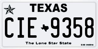 TX license plate CIE9358