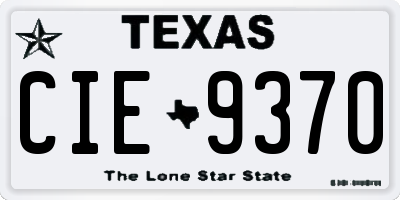 TX license plate CIE9370