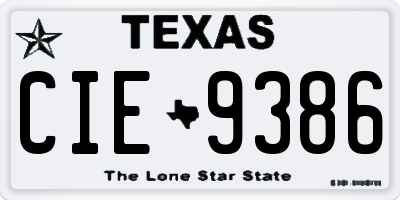 TX license plate CIE9386