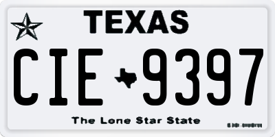 TX license plate CIE9397