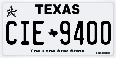 TX license plate CIE9400