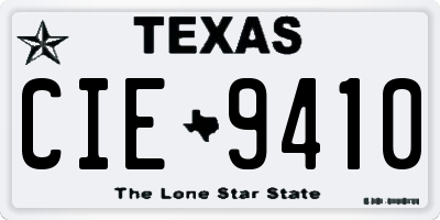 TX license plate CIE9410