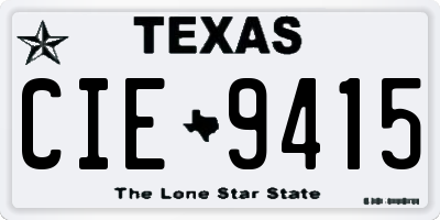 TX license plate CIE9415