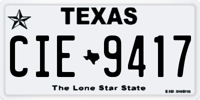 TX license plate CIE9417